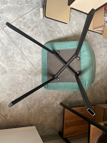 Стул на металлокаркасе Чилли синяя ткань / белый фото покупателя 586