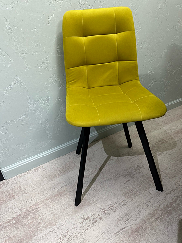 Стул на металлокаркасе Чилли К светло-серый велюр / черный каркас фото покупателя 1380