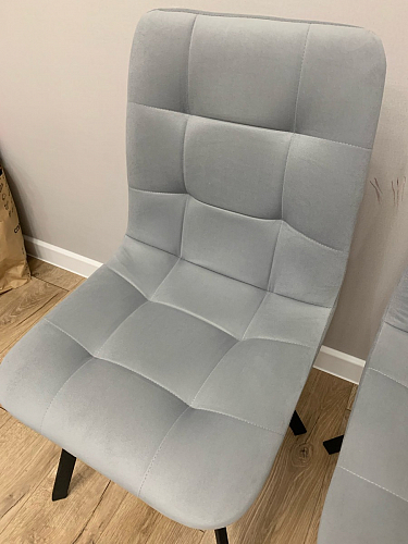 Стул на металлокаркасе Чилли К светло-серый велюр / черный каркас фото покупателя 1128