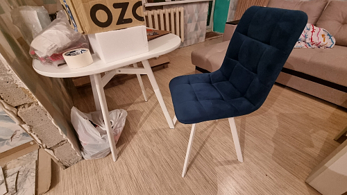 Стул на металлокаркасе Чилли синий / белый фото покупателя 1332