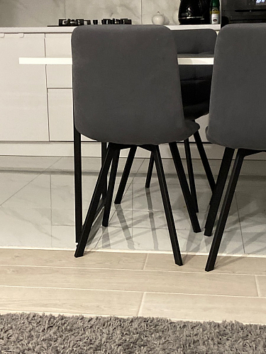 Стул на металлокаркасе Чилли К светло-серый велюр / черный каркас фото покупателя 38