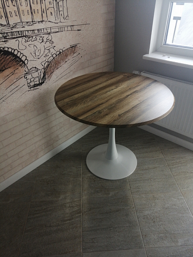 Стол Тулип 80х73 мрамор черный / белый фото покупателя 59