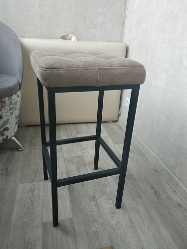 Барный стул Лофт микровелюр катания блэк / черный матовый фото покупателя 227