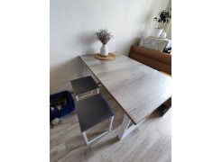 Деревянный стол Барон О 180 х 90 белая пленка шагрень / черный фото покупателя 43