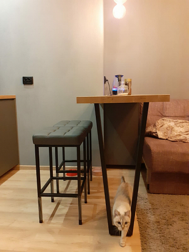 Барный стул Лофт микровелюр катания изумруд / черный матовый фото покупателя 9