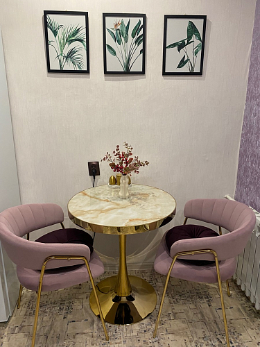 Деревянный стол Dorian 70x75 бежевый / золотой фото покупателя 6