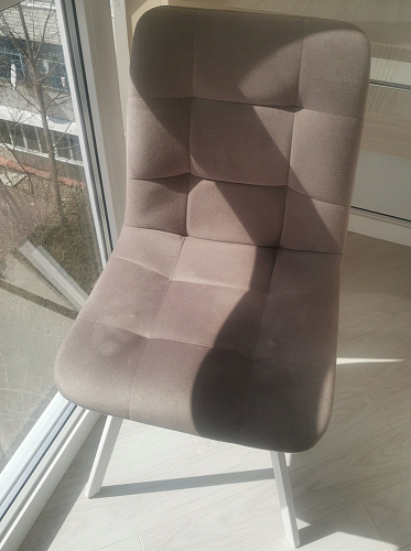 Стул на металлокаркасе Чилли К светло-серый велюр / черный каркас фото покупателя 704