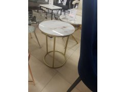 Журнальный столик Иберис круглый белый / золото из шоурума 2