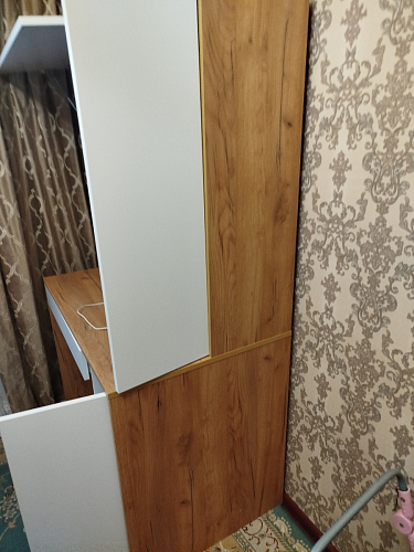 Письменный стол Комфорт 12.71 дуб золотой craft / белая аляска фото покупателя 82