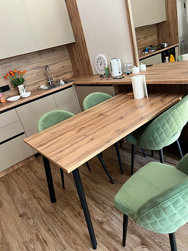 Стол Тринити Лофт 120 32 мм дуб галифакс табако / черный матовый фото покупателя 510