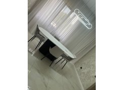 Деревянный стол Барон О 180 х 90 белая пленка шагрень / черный фото покупателя 61