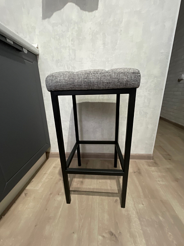 Барный стул Лофт ткань канди грей / черный матовый фото покупателя 46