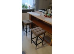 Барный стул Лофт кожзам темно-серый / черный матовый фото покупателя 225