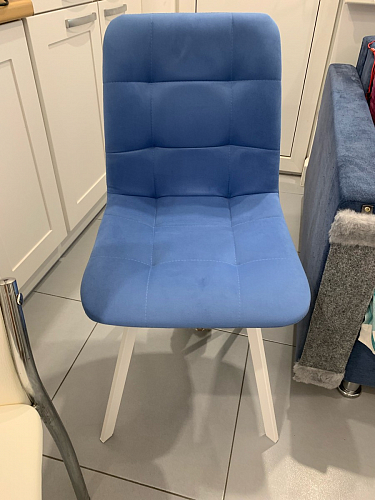 Стул на металлокаркасе Чилли синяя ткань / белый фото покупателя 1405