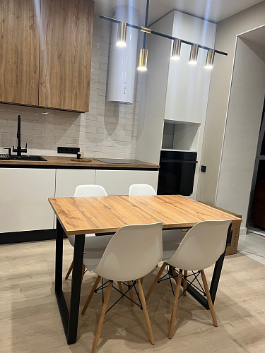 Деревянный стол Лота Лофт 120х75 белый матовый / дуб крафт золотой фото покупателя 799