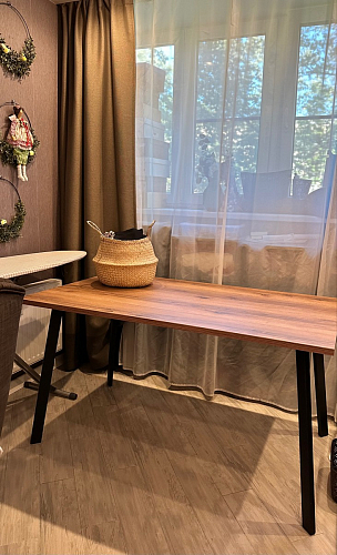 Стол Тринити Лофт 120 32 мм дуб галифакс табако / черный матовый фото покупателя 168