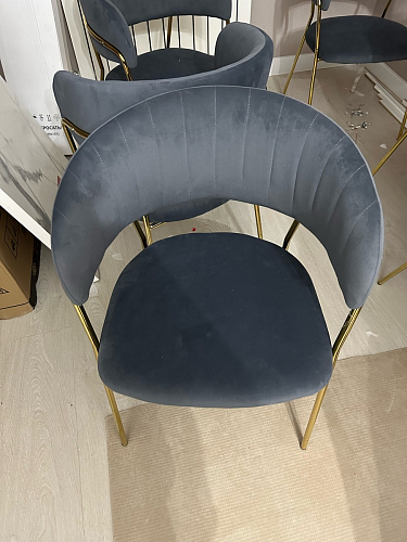 Стул на металлокаркасе Kamelia green / gold фото покупателя 20