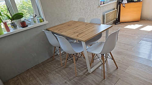 Деревянный стол Лота Лофт 140х80 черный матовый / бетон светлый фото покупателя 837