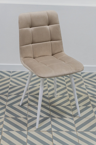 Стул на металлокаркасе Чилли бежевый / белый каркас из шоурума 9