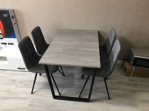 Стол раскладной Лота Лофт 120 25 мм юта / черный матовый фото покупателя 645