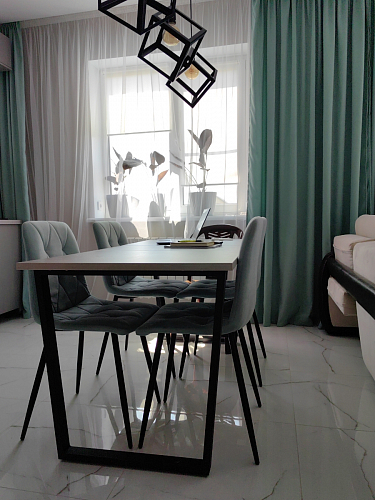 Стол Лота Лофт 140 25 мм черный матовый / бетон фото покупателя 91