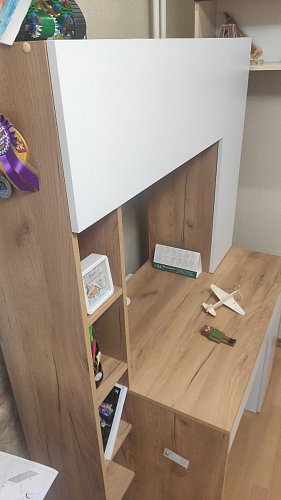 Письменный стол Комфорт 12.71 дуб золотой craft / белая аляска  - Уцененный экземпляр фото покупателя 116