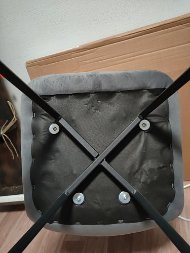 Стул на металлокаркасе Чилли К светло-серый велюр / черный каркас фото покупателя 1056