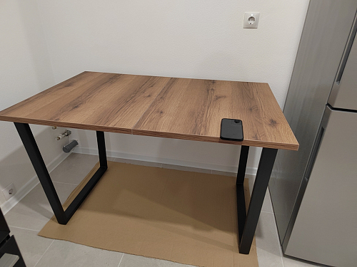 Стол Лота Лофт 140 25 мм черный матовый / бетон фото покупателя 901