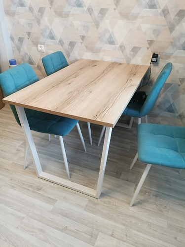 Деревянный стол Лота Лофт 140х80 черный матовый / бетон светлый фото покупателя 896