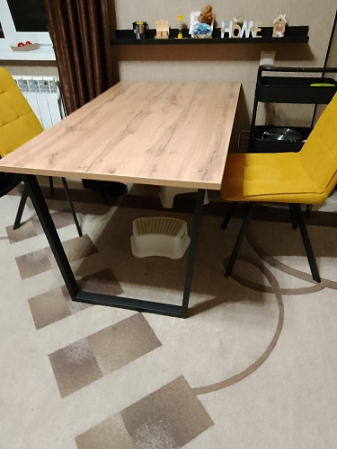 Деревянный стол Лота Лофт 140х80 черный матовый / бетон светлый фото покупателя 410