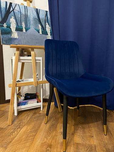 Стул на металлокаркасе Seda 01 blue / gold / black фото покупателя 7