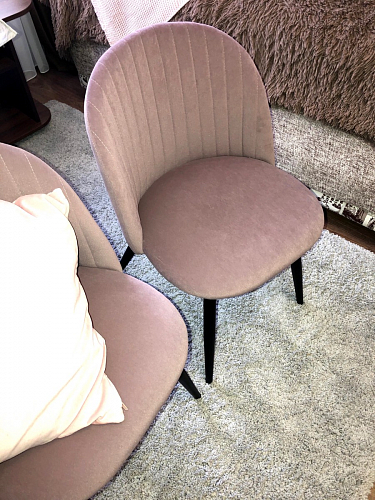 Стул на металлокаркасе Gabi 1 light purple / black / gold фото покупателя 275