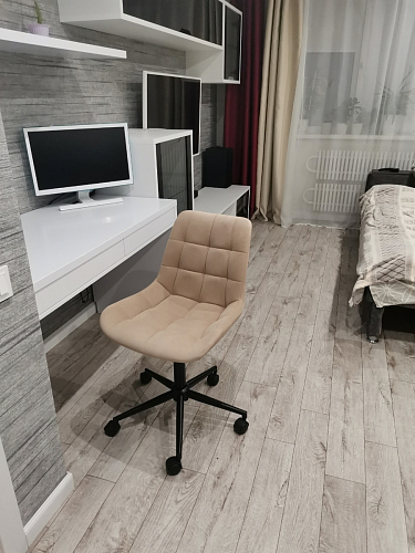 Компьютерное кресло Честер экокожа бежевая / белый фото покупателя 19