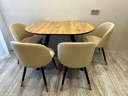 Стул на металлокаркасе Gabi dark beige / black / silver фото покупателя 550