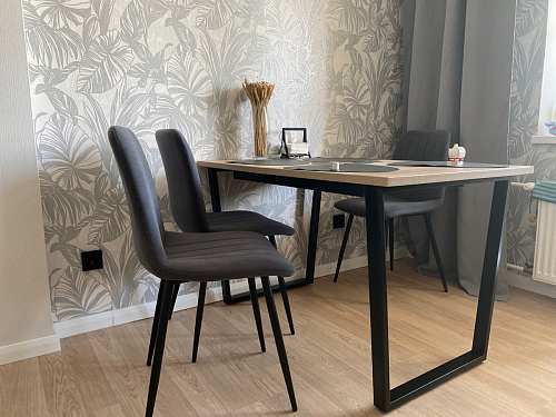 Деревянный стол Лота Лофт 140х80 дуб крафт табачный / черный матовый фото покупателя 283