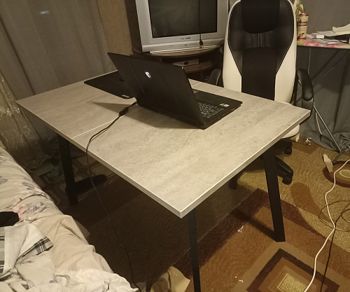 Стол раскладной Колон Лофт 120 32 мм дуб галифакс табако / черный матовый фото покупателя 92