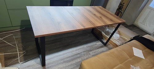 Стол Лота Лофт 140 25 мм черный матовый / дуб вотан фото покупателя 346