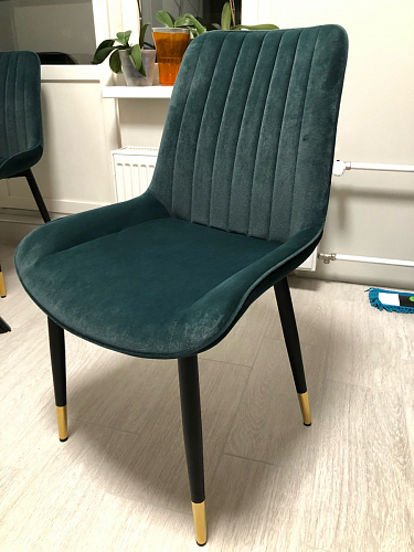 Стул на металлокаркасе Seda-1 green / black / gold фото покупателя 2