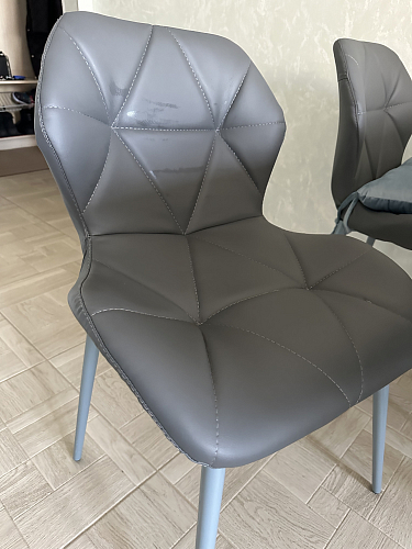 Стул на металлокаркасе Вальд экокожа черный / черный глянец фото покупателя 1