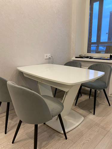 Стул на металлокаркасе Gabi dark beige / black / silver фото покупателя 460