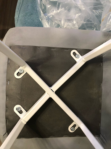 Стул на металлокаркасе Чилли синяя ткань / белый фото покупателя 1