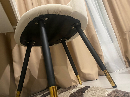 Стул на металлокаркасе Gabi 1 light blue / black / gold фото покупателя 328