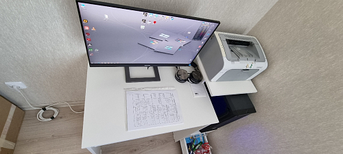 Компьютерный стол Джаз-24 левый дуб молочный фото покупателя 49