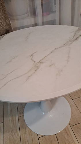 Стол Тулип 80х73 мрамор черный / белый фото покупателя 68