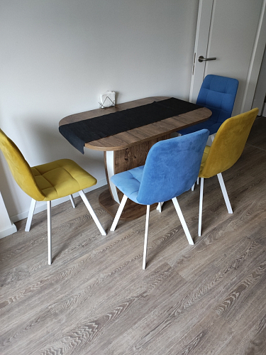 Стул на металлокаркасе Чилли черный / голубой фото покупателя 938