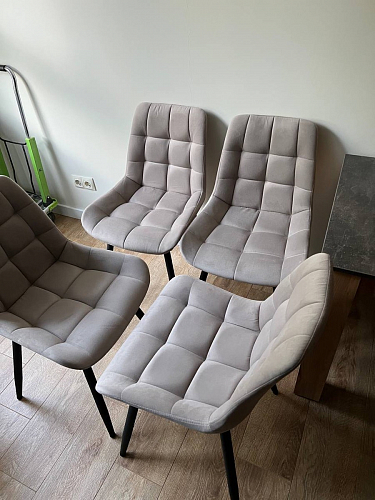 Стул на металлокаркасе Челси бежевый / черный фото покупателя 143