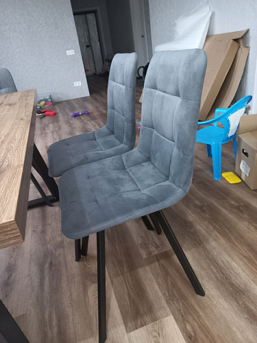 Стул на металлокаркасе Чилли синяя ткань / белый фото покупателя 1036