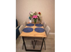 Стол Лота Лофт 140 25 мм черный матовый / бетон фото покупателя 1