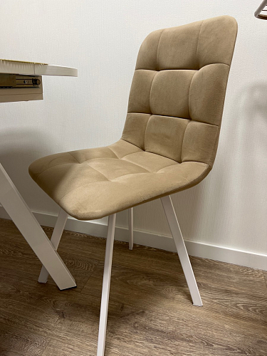 Стул на металлокаркасе Чилли синяя ткань / белый фото покупателя 339