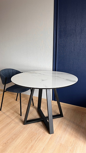 Стеклянный стол Норфолк 100 золото фото покупателя 11